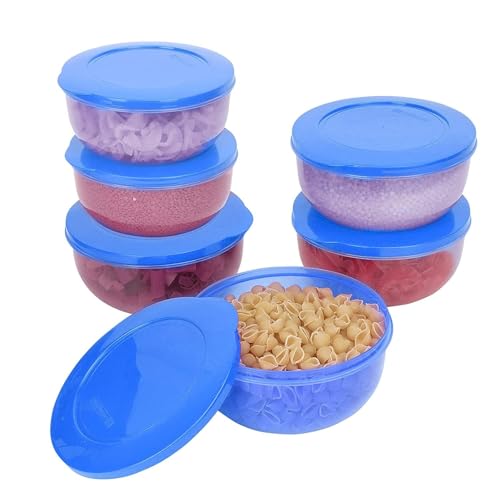 Cutting EDGE Eco-Storage Plastic Container & Organizer Set for Kitchen, Refrigerator, Home Use, Lunch & Food Storage 400 ML (Set of 6, Light Blue) - Image 1