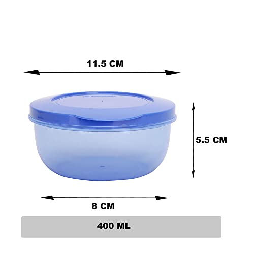 Cutting EDGE Eco-Storage Plastic Container & Organizer Set for Kitchen, Refrigerator, Home Use, Lunch & Food Storage 400 ML (Set of 6, Light Blue) - Image 4