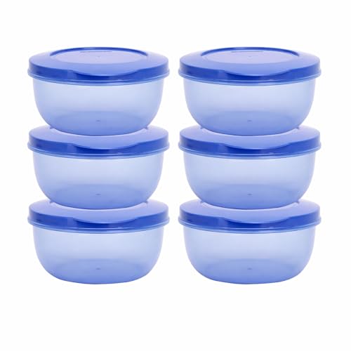 Cutting EDGE Eco-Storage Plastic Container & Organizer Set for Kitchen, Refrigerator, Home Use, Lunch & Food Storage 400 ML (Set of 6, Light Blue) - Image 2