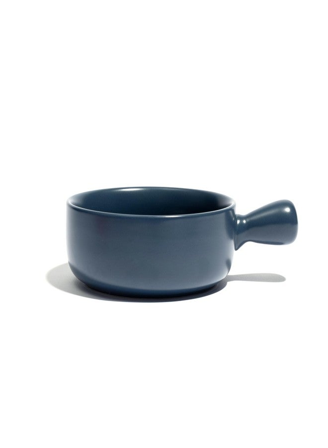 Beyond Homes Handcrafted Ceramic Snack Bowl with Handle, 15.5 cm | Dishwasher & Microwave Safe Bowl for Snacks | Ceramic Serving Bowl for Salads, Noodles, Soup, Curry (Dark Blue-550 ml) - Image 5