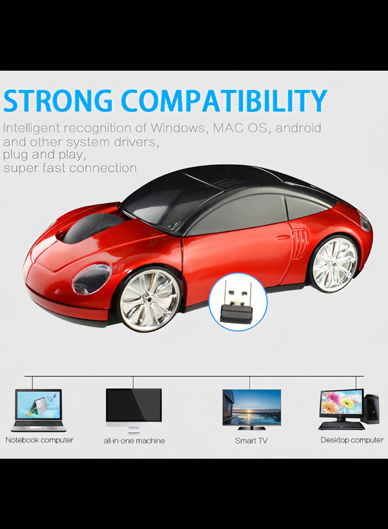 Wireless racing type optical multimedia mouse, red  - Image 4