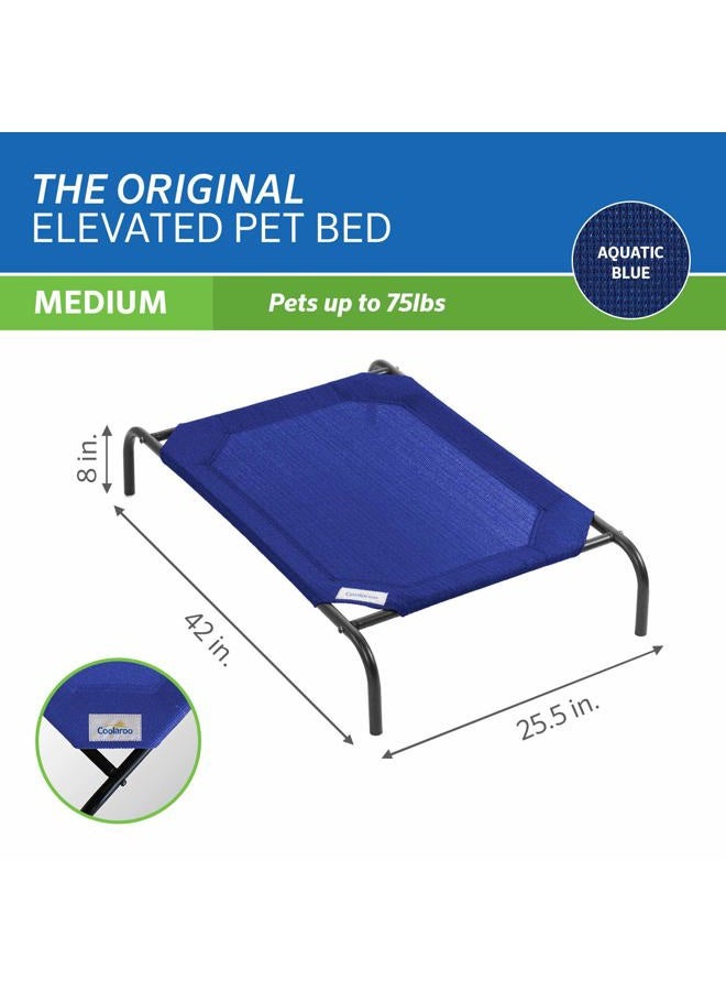 Coolaroo The Original Cooling Elevated Dog Bed, Indoor and Outdoor, Medium, 42" L x 25.5" W x 8" Th, Aquatic Blue - Image 4