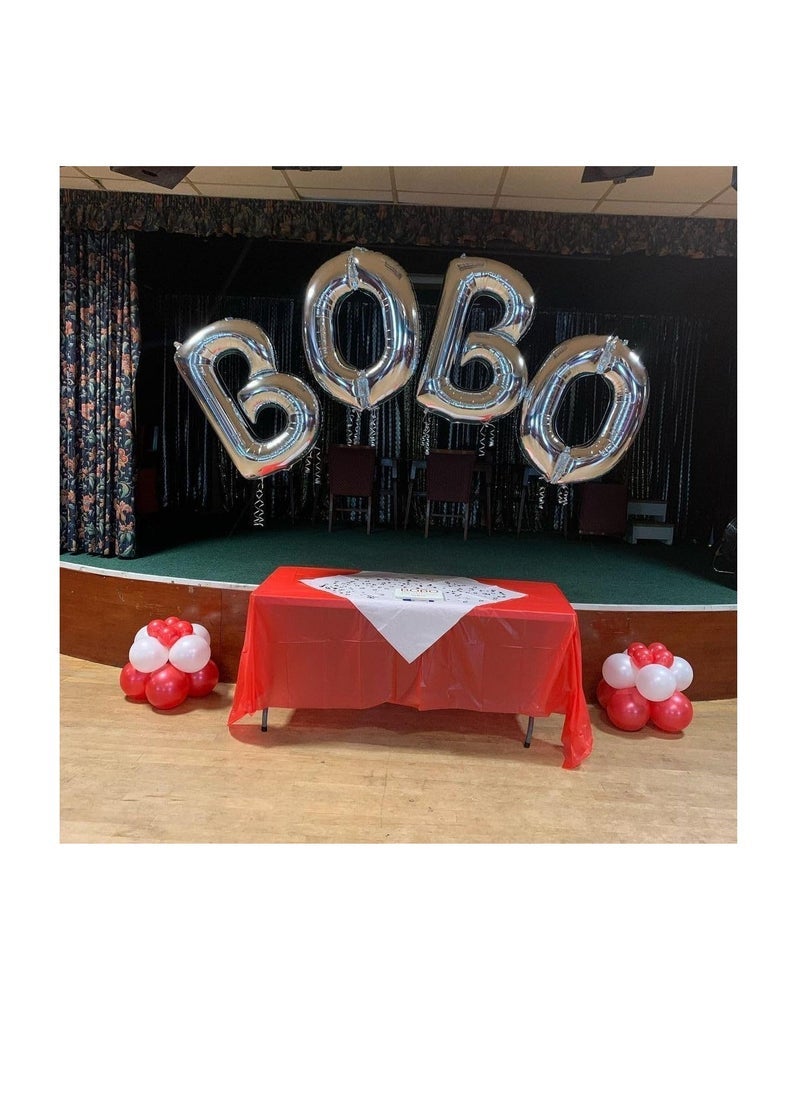 بارتي ويذ إيما الحروف الفضية من الألف إلى الياء بالونات 32 بوصة بالونات الأبجدية الكبيرة الفضة رقائق الهيليوم رسالة بالون لتزيين حفل عيد ميلاد الذكرى السنوية لزينة الزفاف (فضي-Z) - Image 3