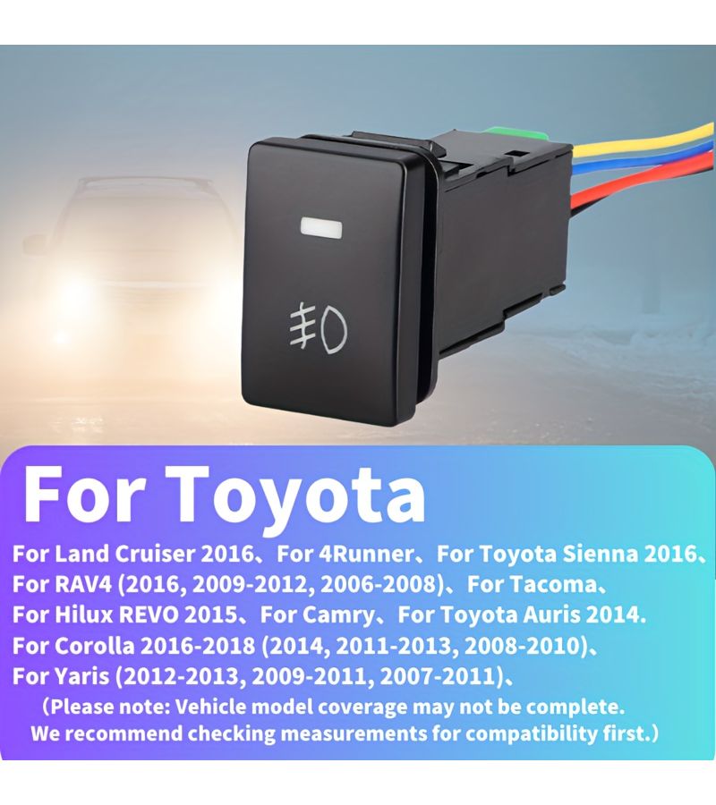1 PC Toyota Fog Light Switch Replacement Part Modification Accessory For Car Headlights And Fog Lights Without Battery - Image 3