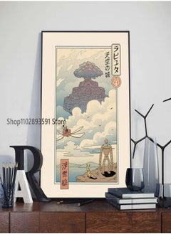 (Assembly frame) Totoro Ponyo Cat Indoor Anime Ghibli Studio Poster, Print on Paper, Bedroom, Entrance, Cafe, Art,  Decor, Aesthetic, 1Pc