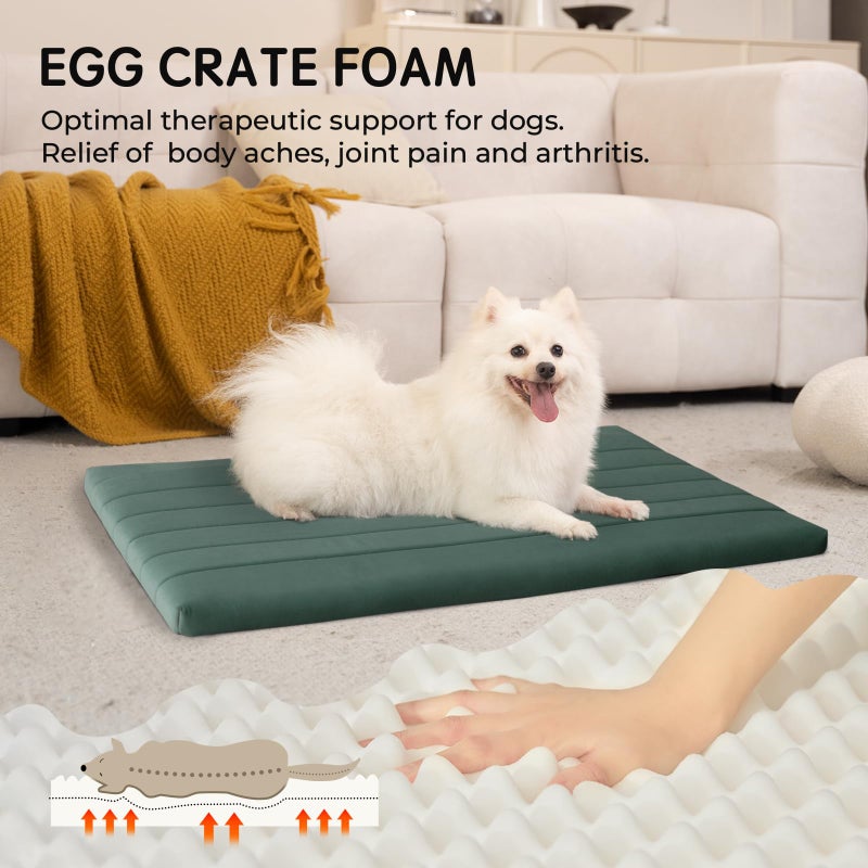 BALANCE Dog Crate Bed, Orthopedic Dog Bed Pad with Waterproof Liner, Washable Crate Foam Pet Mat for Large, Medium, Puppy Dogs Breeds, Mint Leaf, 36â€œx23â€x1.6â€œ - Image 2