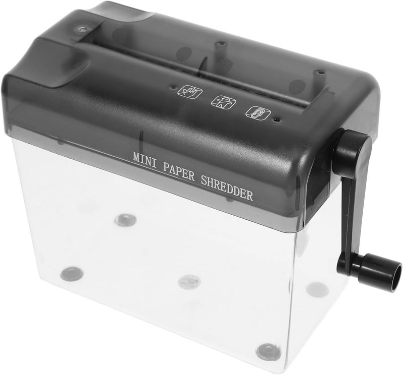 Portable Manual Paper Shredder Hand Crank Desktop Shredding Tool for Home Office Use Compact Lightweight Design for Document Security and Easy Operation - Image 1