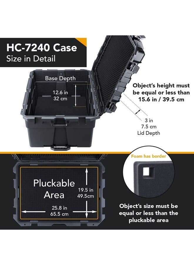 Lykus HC-7240 Large Waterproof Hard Case with Wheels and Customizable Foam, Interior Size 28.3x21.6x15.6 inch, Suitable for cameras, lenses, electronic equipment and more - Image 3