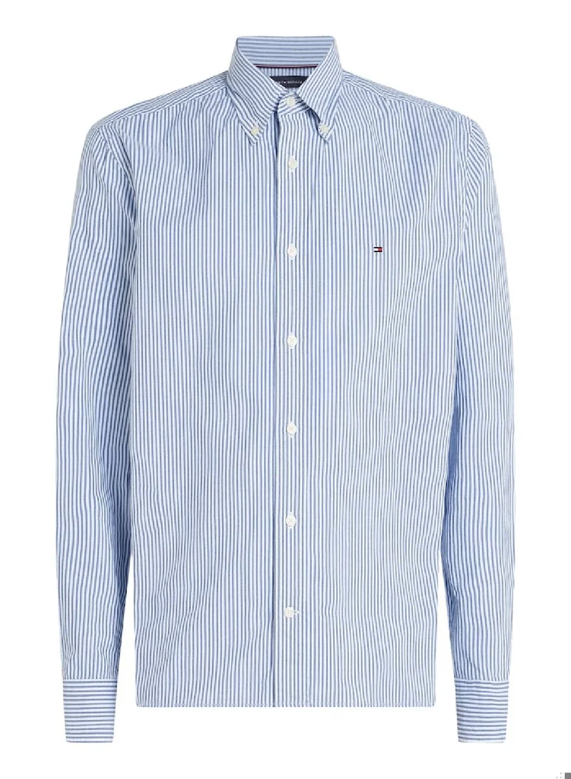 TOMMY HILFIGER TH Flex Regular Fit Stripe Poplin Shirt