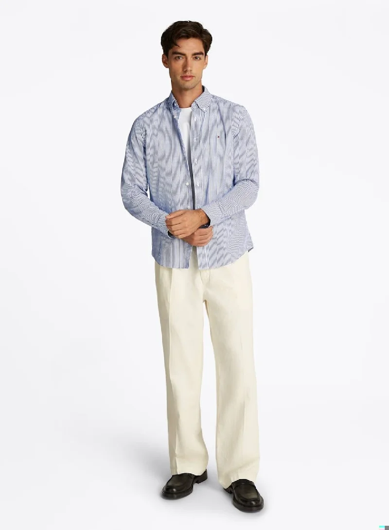 TOMMY HILFIGER TH Flex Regular Fit Stripe Poplin Shirt