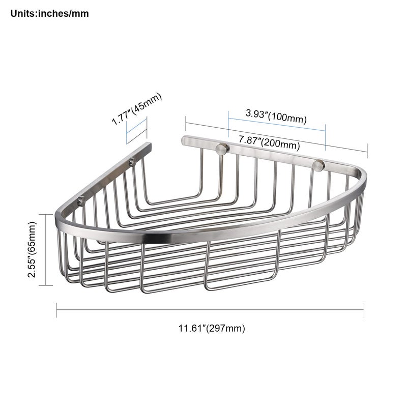 GORDEE Bathroom Shower Caddy Corner Shelf  Corner-Hollow Design  Ultra Sturdy Rust-Proof Stainless Steel Shelf Organizer Shampoo Holder  Wall Mounted Storage Rack for Bathroom  Brushed Nickel - Image 4
