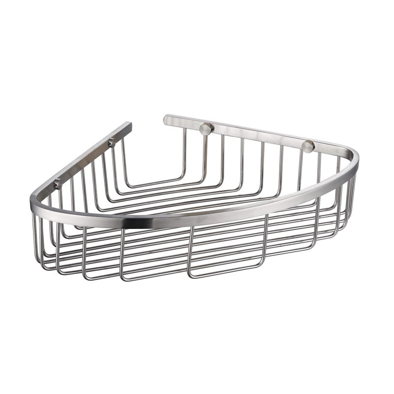 GORDEE Bathroom Shower Caddy Corner Shelf  Corner-Hollow Design  Ultra Sturdy Rust-Proof Stainless Steel Shelf Organizer Shampoo Holder  Wall Mounted Storage Rack for Bathroom  Brushed Nickel - Image 1