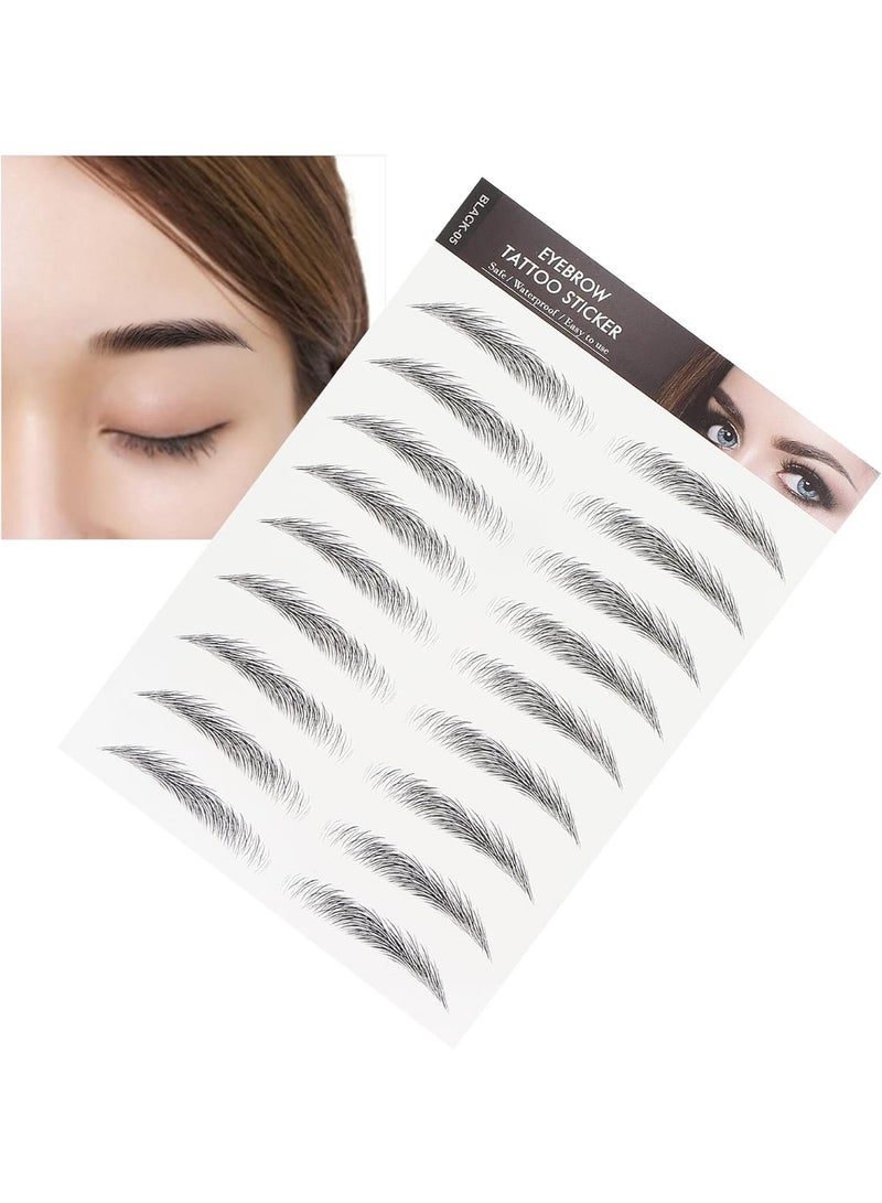 ملصق وشم الحواجب، تصميم احترافي مقاوم للماء للعناية بالحواجب، ملصق نقل الحواجب للنساء (أسود) - Image 3