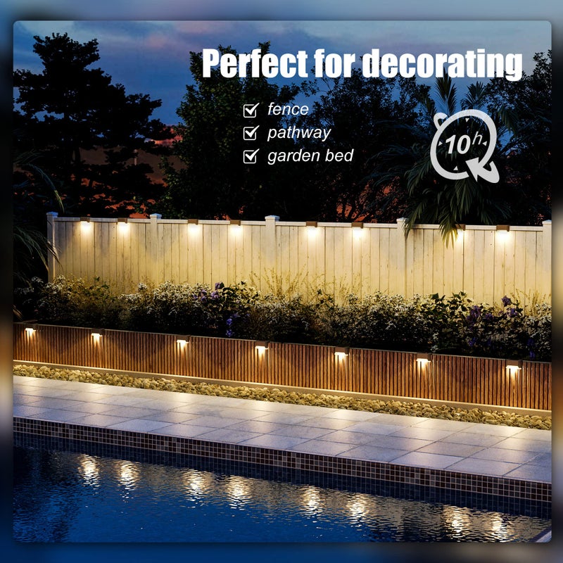 SOLPEX Solar Deck Lights Outdoor 16 Pack, Solar Step Lights Waterproof Led Solar lights for Outdoor Stairs, Step , Fence, Yard, Patio, and Pathway(Warm White) - Image 3