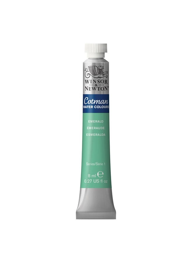 WINSOR & NEWTON Cotman Water Colour - Tube Of 8 Ml - Emerald (235) - Highly Pigmented, Vibrant, Vivid & Intermixable Artists' Water Colour Paints - More Colours Available  - Image 1