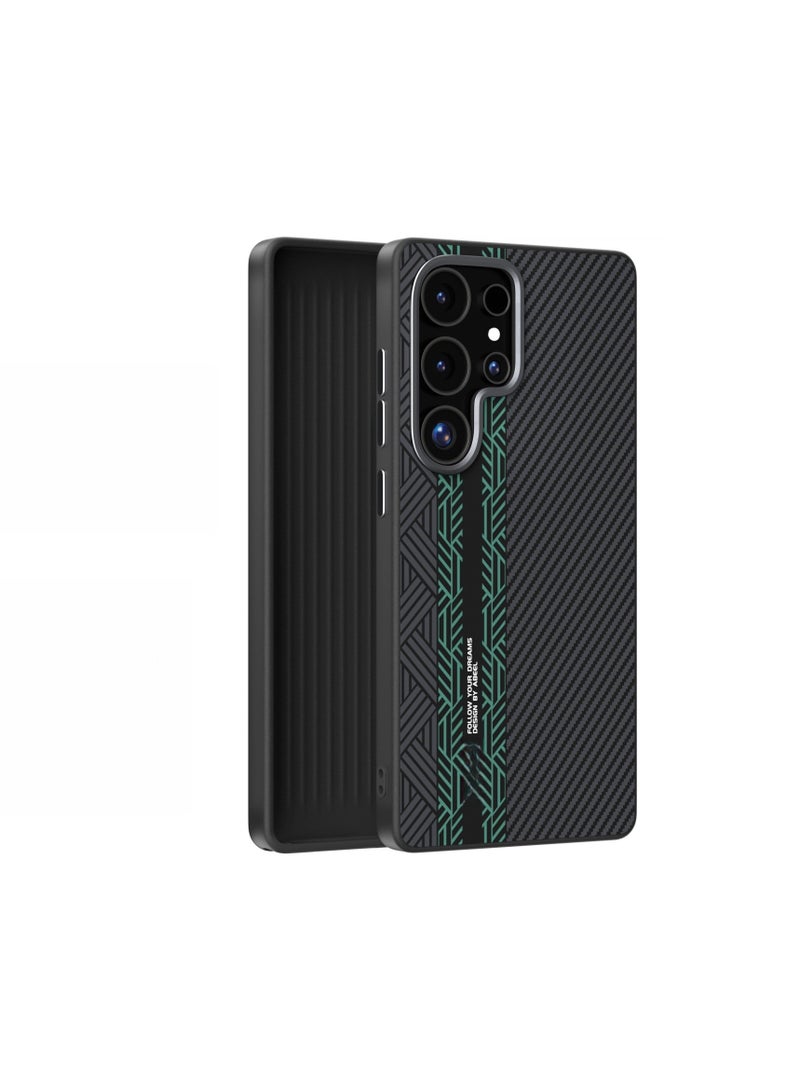 general Carbon Fibre Magnetic Case Compatible with Samsung S25 Ultra with Invisible Magnetic, Ultra Slim Frosted Shock and Drop Protection Case for Wireless Charging