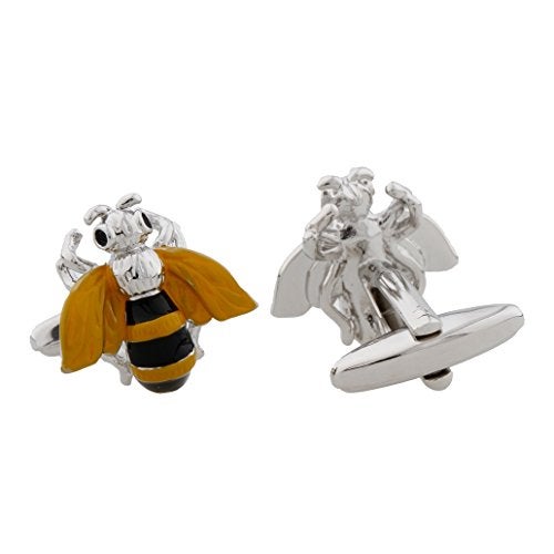MRCUFF Bumblebee Honey Bee Pair Cufflinks in a Presentation Gift Box & Polishing Cloth - Image 2
