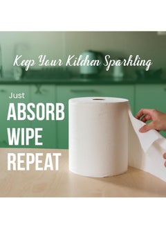 NICE Touch 2Ply Paper Towel Kitchen Roll Tissue 3600 Sheets, 500g Maxi Roll Contains 6 Packs 600 Diamond Embossed Sheets Higher Absorbency & Ultra Soft Tissue 3600 sheets  - Image 3