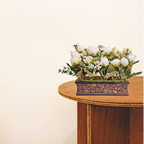 ARTSY® Artificial Flowers Plant with Pot for Home Decor, Office Decor, Craft and DIY, Combo, Flower with Pot, White 1 Piece - Image 2