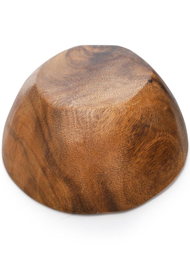 ZENFUN Wooden Decorative Bowl, Wood Round Serving Bowl, Walnut Tray Dish Kitchen Dining for Fruits, 9.4" Diameter x 2.5" Height, Seamless - Image 4