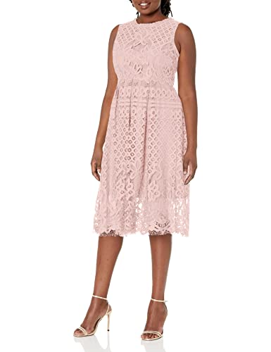 VEIISAR Womens Fashion Sleeveless Lace Fit Elegant Cocktail Party Dress Pink XL - Image 1