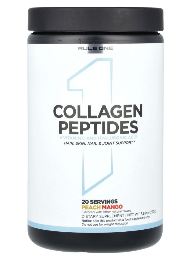 Rule One Proteins Collagen Peptides + Vitamin C and Hyaluronic Acid Peach Mango 8.82 oz (250 g) - Image 1
