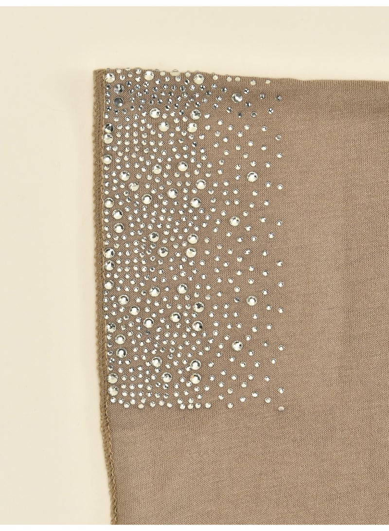 Instant Hijab for Women Sewn Scarf with Sequin Jersey Soft Full Cover Veil Scarf  - Image 3