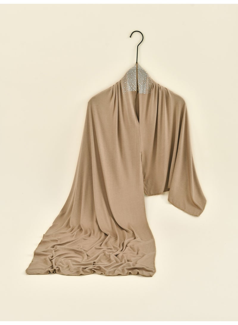 Instant Hijab for Women Sewn Scarf with Sequin Jersey Soft Full Cover Veil Scarf  - Image 2