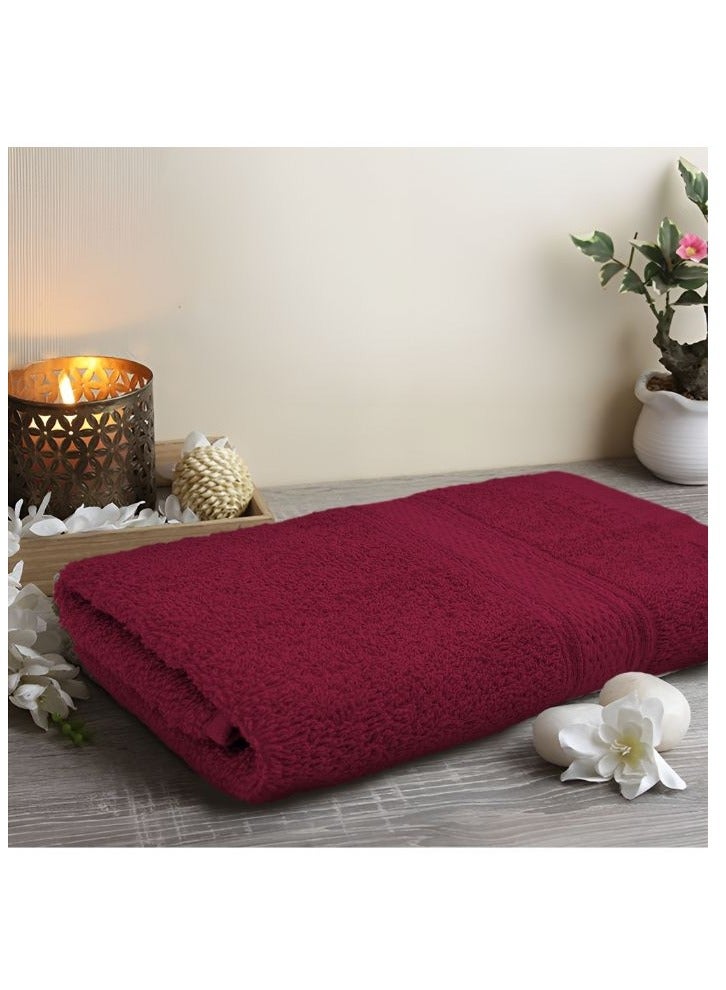 بيفت منشفة يد فاخرة من دافوديل (بورجوندي) (40 × 60 سم - مجموعة من قطعة واحدة) قطن، عالية الامتصاص وسريعة الجفاف، بياضات حمام عالية الجودة للفنادق والمنتجعات الصحية مع دوبي ماسي مخطط - 500 جرام لكل متر مربع - Image 1