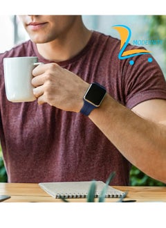 Modernity MODERNITY Midnight Blue Magnetic Folding Buckle Strap for Apple Watch - Band 41mm 40mm 38mm - Solo loop Bracelet Silicone Band Compatible for iWatch Series 9, 8, 7, 5, SE6, 3 - For Men & Women!  - Image 5