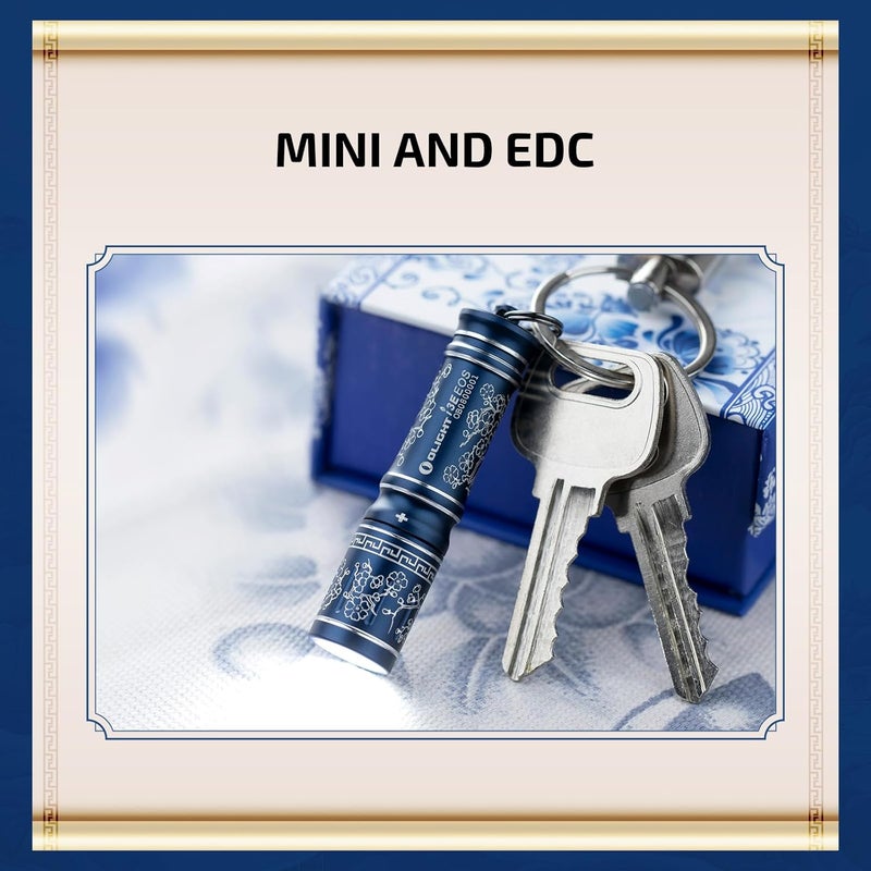 OLIGHT i3E EOS Mini Pocket Torch - 90 Lumens EDC Flashlight, Compact Keychain LED Lamp (Blue Porcelain) - Image 5