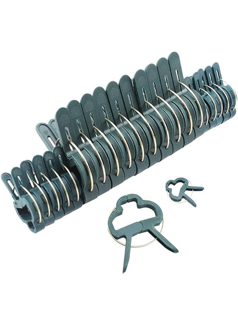 Rubik 20 قطعة مشابك دعم النباتات للحديقة بحجمين، مشابك سيقان النباتات القابلة للتعديل للخضروات، الطماطم، الكروم (أخضر) - Image 1