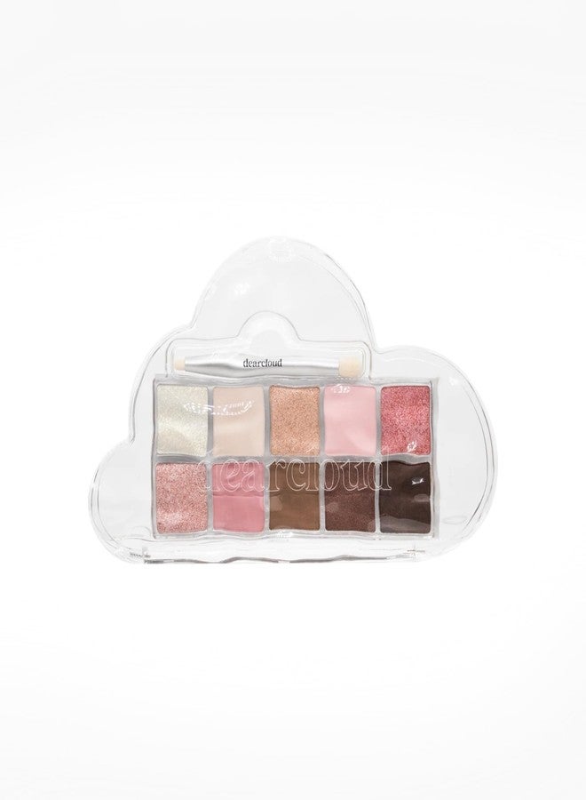 dearcloud Sky/Shadow - Strawberry Garden - eye shadow palette makeup with 10 Ultra-Fine Pigments & Dual-Ended eyeshadow brush - Korean beauty eye makeup (Strawberry Garden) - Image 3