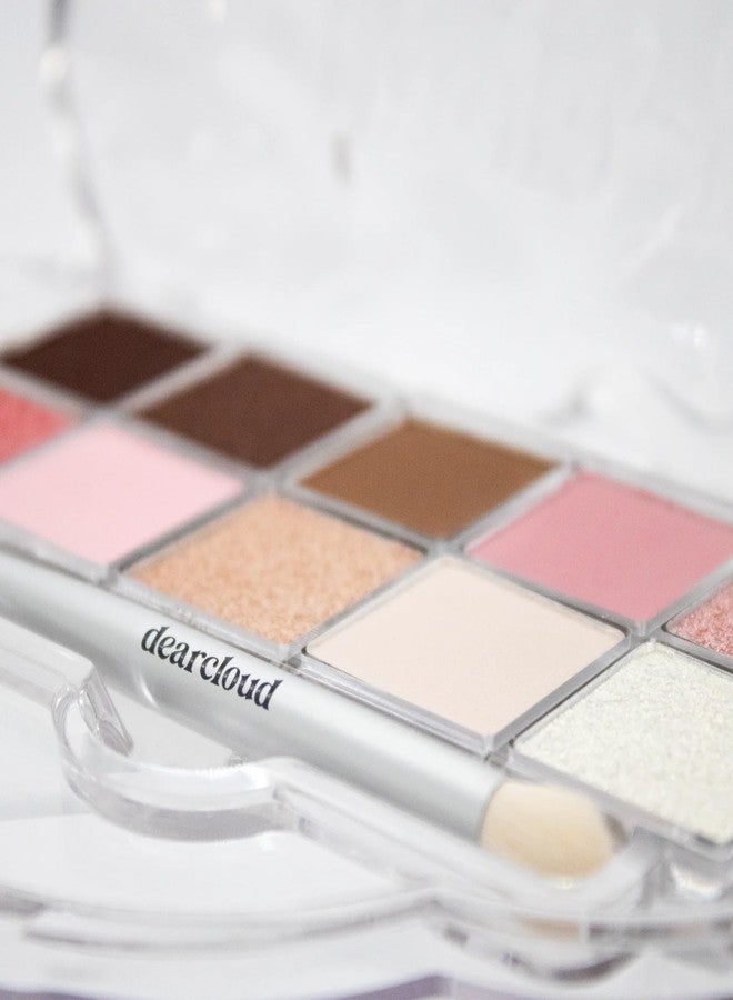 dearcloud Sky/Shadow - Strawberry Garden - eye shadow palette makeup with 10 Ultra-Fine Pigments & Dual-Ended eyeshadow brush - Korean beauty eye makeup (Strawberry Garden) - Image 4