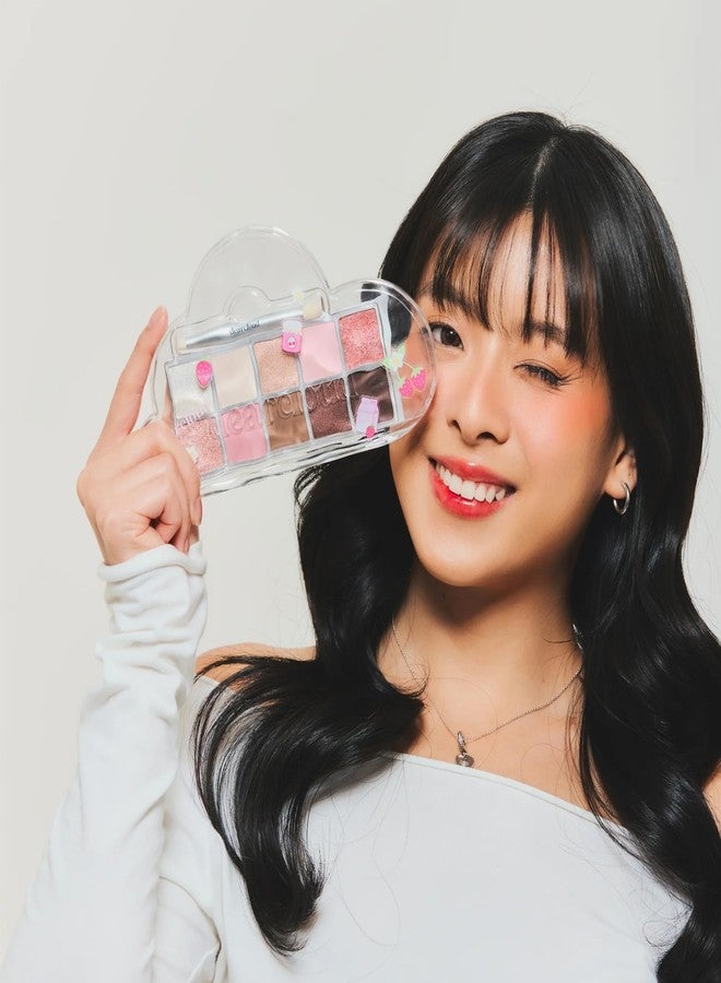 dearcloud Sky/Shadow - Strawberry Garden - eye shadow palette makeup with 10 Ultra-Fine Pigments & Dual-Ended eyeshadow brush - Korean beauty eye makeup (Strawberry Garden) - Image 2