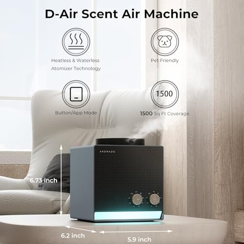 Aromadd Smart Aroma Scent Waterless Essential Oil Diffuser Cold Air Tech Scent Air Machine for 1500 Sq Ft200ml Hotel Collection Diffuser for Home Office Black Titanium Single Scent - Image 5