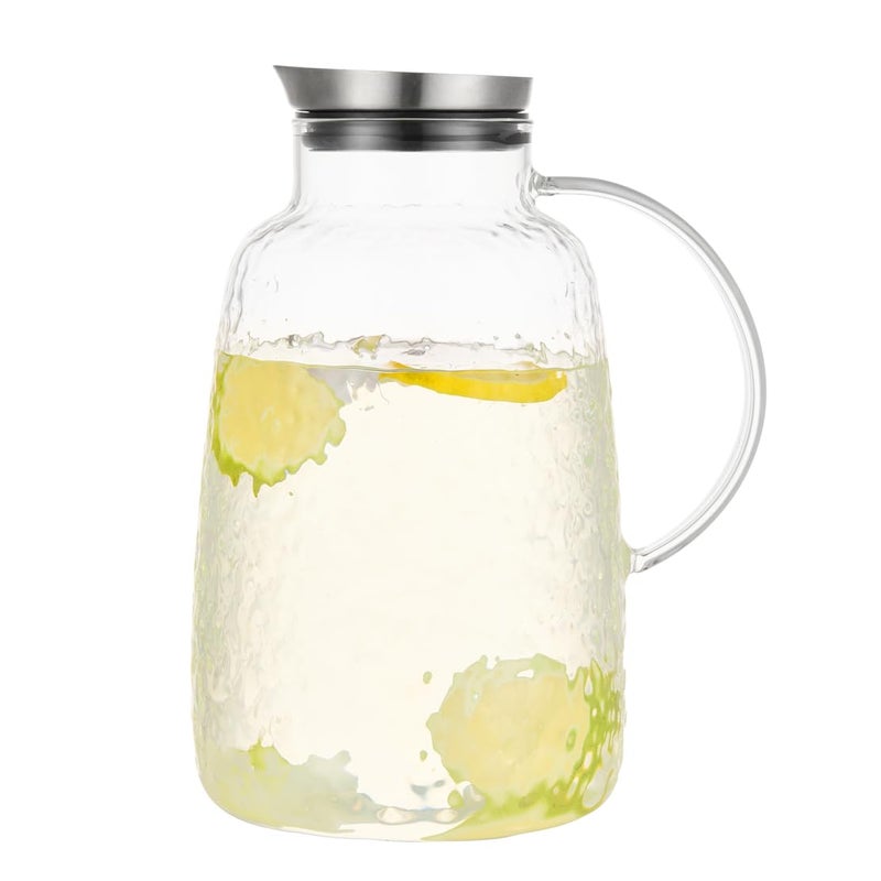 Purefold Glass Pitcher, 110 oz Water Large Pitcher with Lid, Heat Resistant Borosilicate Jug for Iced Tea, Juice, Milk, Cold or Hot Beveragesr Easy Clean - Image 1