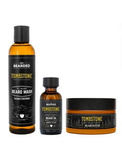 Live Bearded Live Bearded: 3-Step Beard Grooming Kit - Tombstone - Beard Wash, Beard Oil and Beard Butter - All-Natural Ingredients with Shea Butter, Jojoba Oil and More - Beard Growth Support - Made in the USA  - Image 1