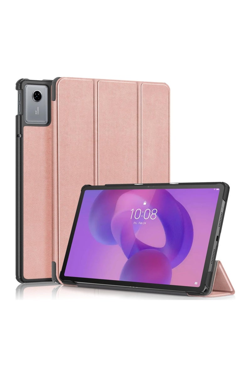 VKL Compatible with Lenovo Idea Tab Tablet 11 inch 2025 (TB-336ZU/TB-336FU) Tri-Fold Smart Case, Hard PC Back Shell Slim Case Multi- Viewing Angles Stand Folio Cover (Rose Gold) - Image 1
