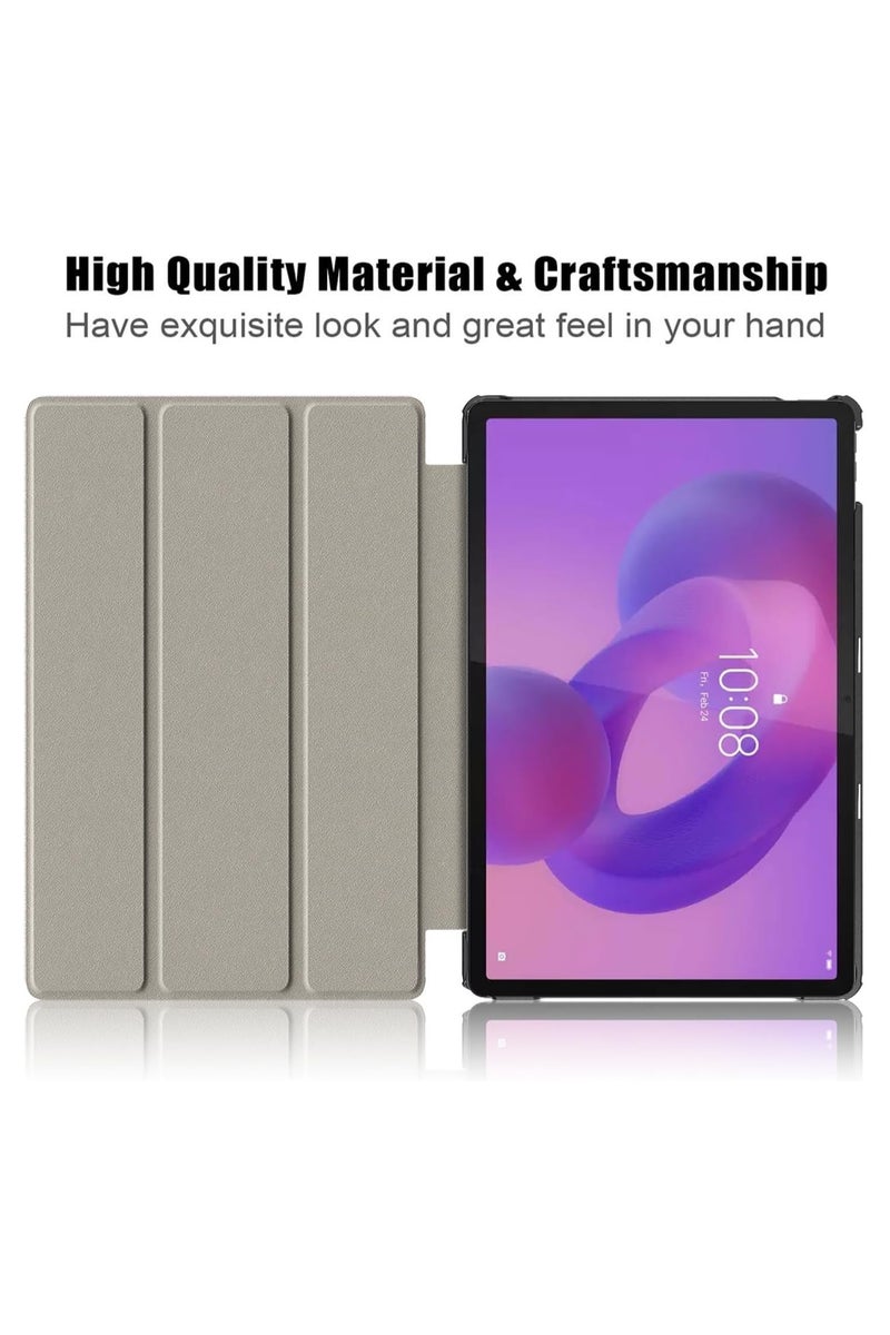 VKL Compatible with Lenovo Idea Tab Tablet 11 inch 2025 (TB-336ZU/TB-336FU) Tri-Fold Smart Case, Hard PC Back Shell Slim Case Multi- Viewing Angles Stand Folio Cover (Rose Gold) - Image 3