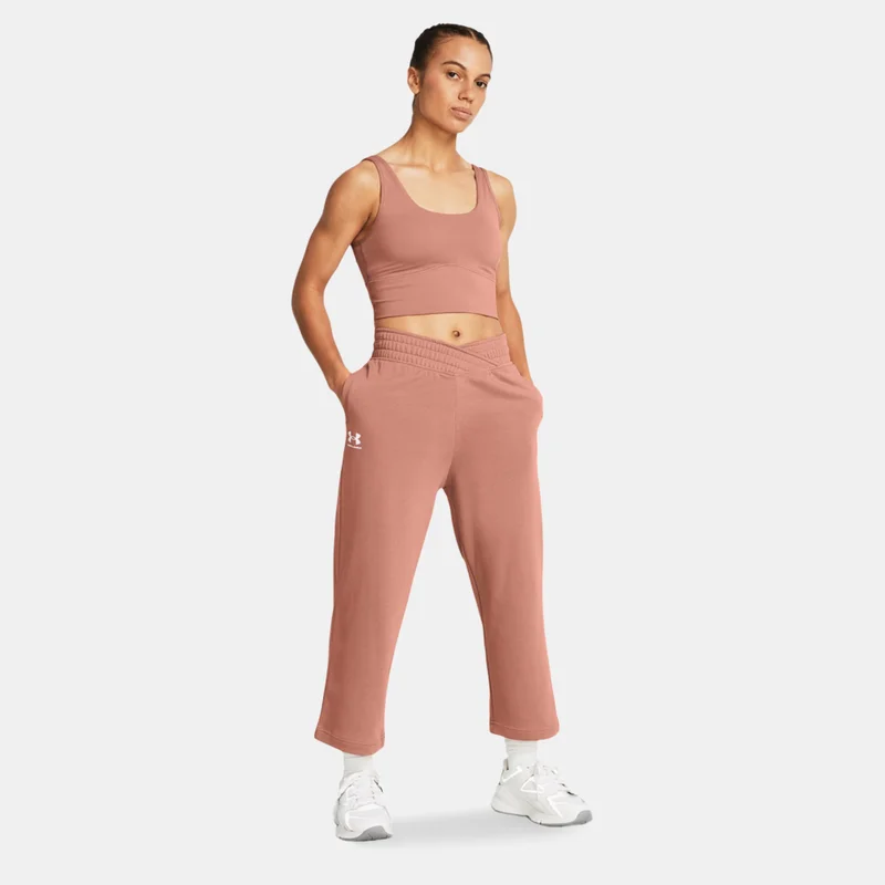 Under Armour terracotta Women's Rival Wide Leg Crop Pants for Women | Best Price UAE