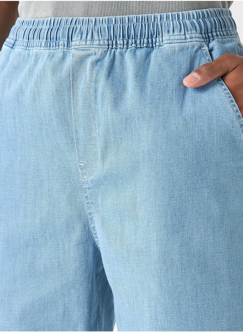 Lee Cooper Lee Cooper Solid Relaxed Fit Pants with Pockets  - Image 3