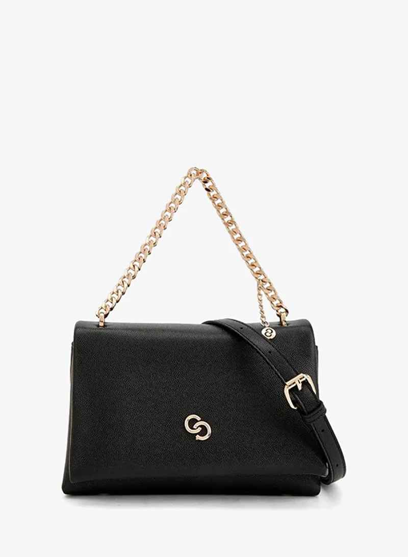 Chain Accent Crossbody Bag With Detachable Strap
