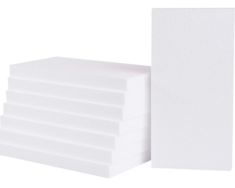 كرافت ماجيك، مكعبات إسفنجية للحرف اليدوية، كتلة مستطيلة من الستايروفوم، أوراق ألواح إسفنجية للحرف اليدوية، النحت الفني، النمذجة، مدرسة DIY، حزمة من 6 قطع (الحجم = 30 × 15 × 2 سم) - Image 1