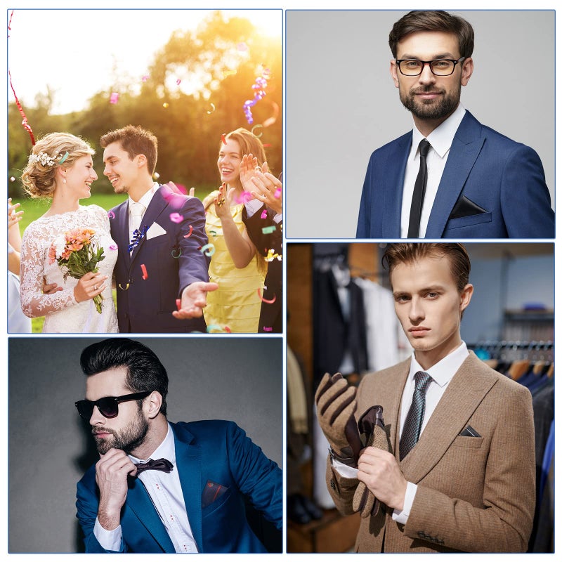 Satinior ساتينيور 24 قطعة من المناديل الجيبية للرجال لجيب البدلة مناديل ناعمة ملونة متنوعة للرجال لحفلات الزفاف (أسلوب أنيق) - Image 3