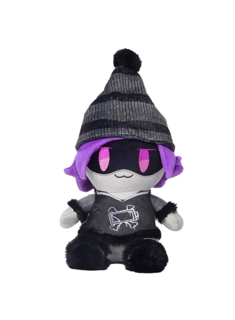 25cm Purple Hair With Hood Girl Plush Toy Cute Game Surrounding Doll Stuffed Doll Toy, Boy Girl Gift  - Image 1
