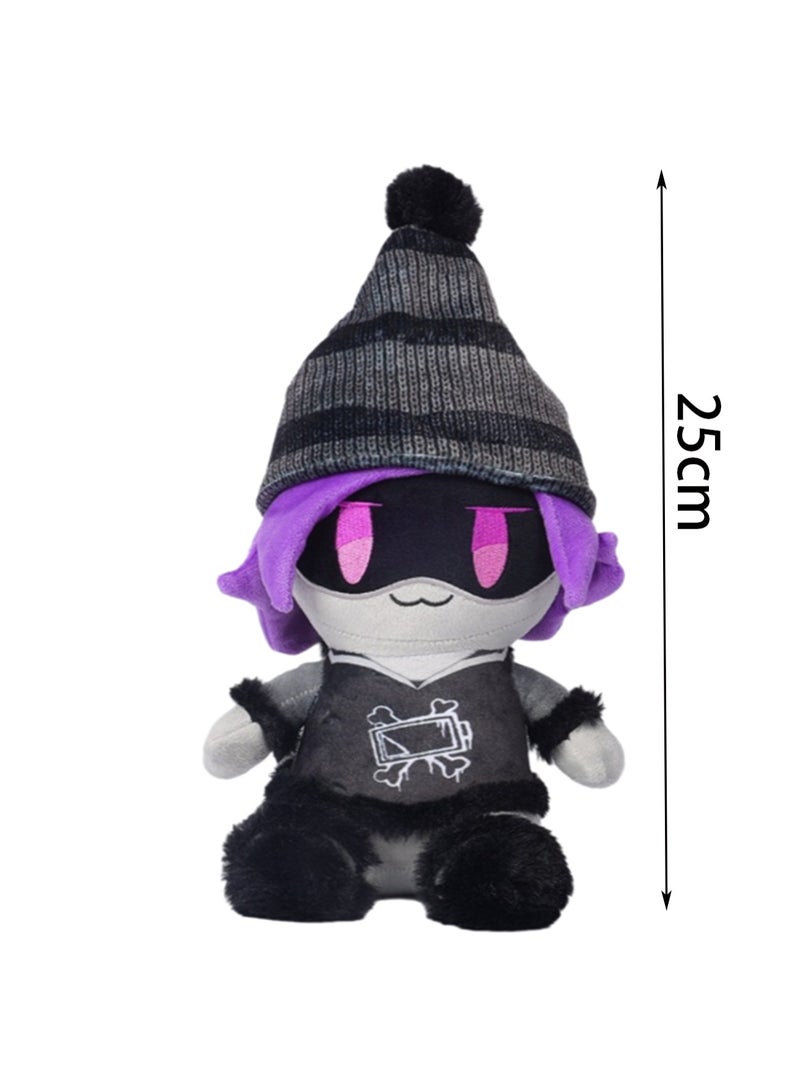 25cm Purple Hair With Hood Girl Plush Toy Cute Game Surrounding Doll Stuffed Doll Toy, Boy Girl Gift  - Image 2