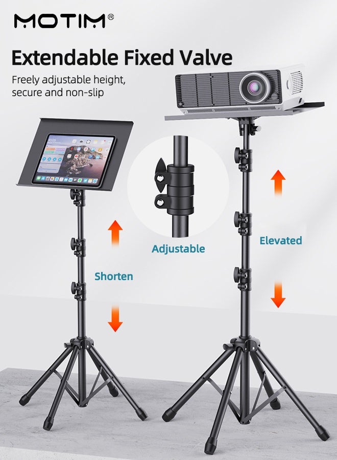 Motim Projector Stand Tripod with Phone Holder, Multifunctional Laptop Floor Stand Adjustable Height 51 Inches, Projector Tripod Stand, Laptop Tripod Stand, Projector Stand for Outdoor Movies - Image 2