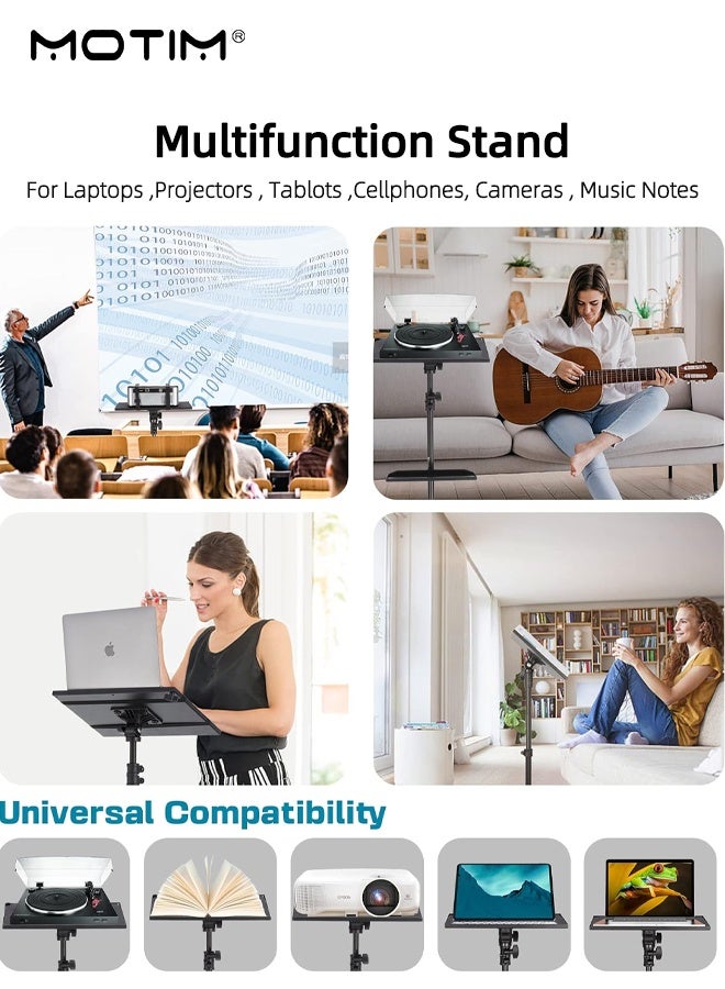 Motim Projector Stand Tripod with Phone Holder, Multifunctional Laptop Floor Stand Adjustable Height 51 Inches, Projector Tripod Stand, Laptop Tripod Stand, Projector Stand for Outdoor Movies - Image 4