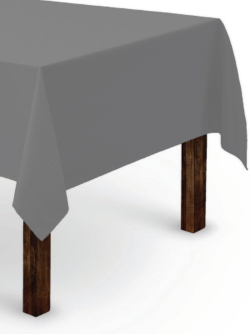 Gee Di Moda Rectangle Tablecloth - 60 x 84 Inch Charcoal Table Cloth for 5 Foot Rectangle Table - Heavy Duty Washable Fabric - for 5 Ft Buffet Table  Holiday Party  Dinner  Wedding & Baby Shower - Image 1